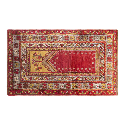 Vintage Konya Prayer Rug, 107 × 166 cm / 3.5 x 5.4 ft Handmade Wool Rug
