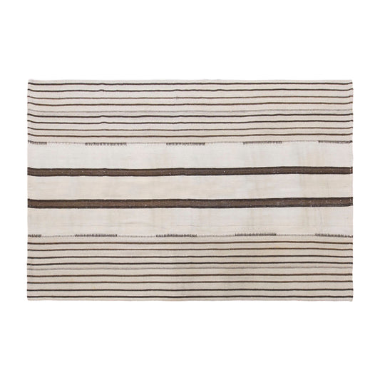 Vintage Turkish Minimal Kilim Rug, 165 × 215 cm / 5.4 x 7.1 ft Handmade Wool Flatweave Rug