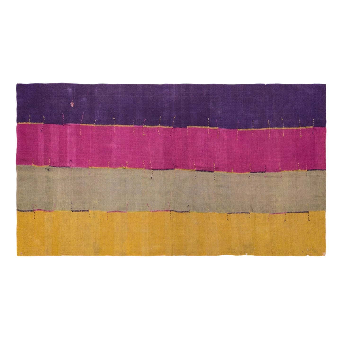 Vintage Konya Cihanbeyli Curtain Kilim Rug, 5.2 x 11 ft, 160 x 345 cm, Handwoven Turkish Wool Kilim