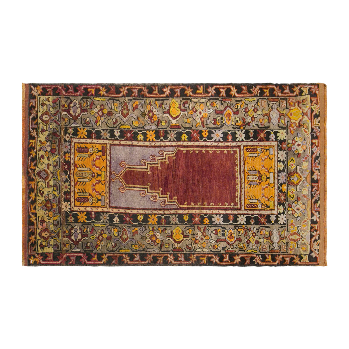 Vintage Konya Prayer Rug, 105 × 165 cm / 3.4 x 5.4 ft Handmade Wool Rug