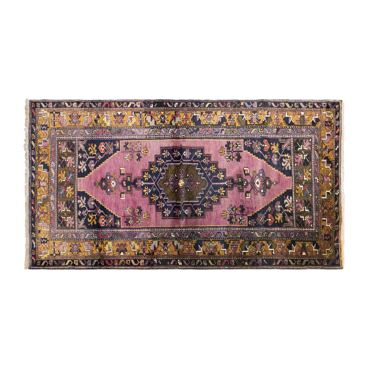 Vintage Yahyali Rug, 120 × 242 cm / 3.9 x 7.9 ft Handmade Wool Rug