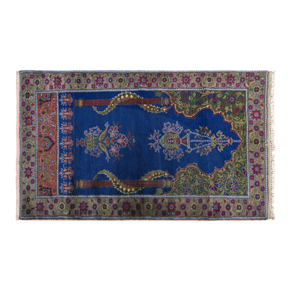 Vintage Konya Prayer Rug, 115 × 200 cm / 3.8 x 6.6 ft Handmade Wool Rug