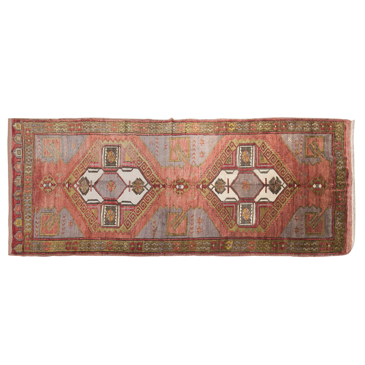 Vintage Turkish Rug, 140 × 280 cm / 4.6 x 9.2 ft Rug, Handmade Wool Anatolian Rug