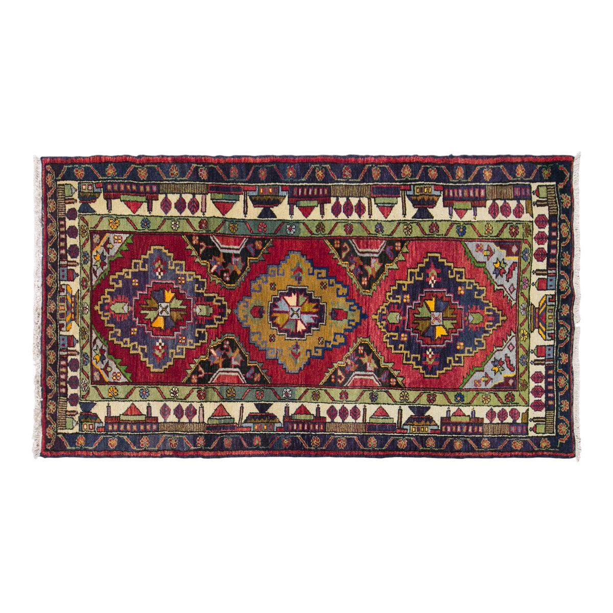 Vintage Konya Rug, 100 × 190 cm / 3.3 x 6.2 ft Handmade Wool Rug