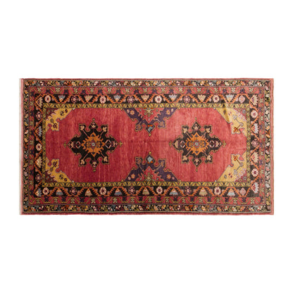 Vintage Konya Derbent Rug, 150 × 305 cm / 4.9 x 10 ft Rug, Handmade Wool Turkish Rug