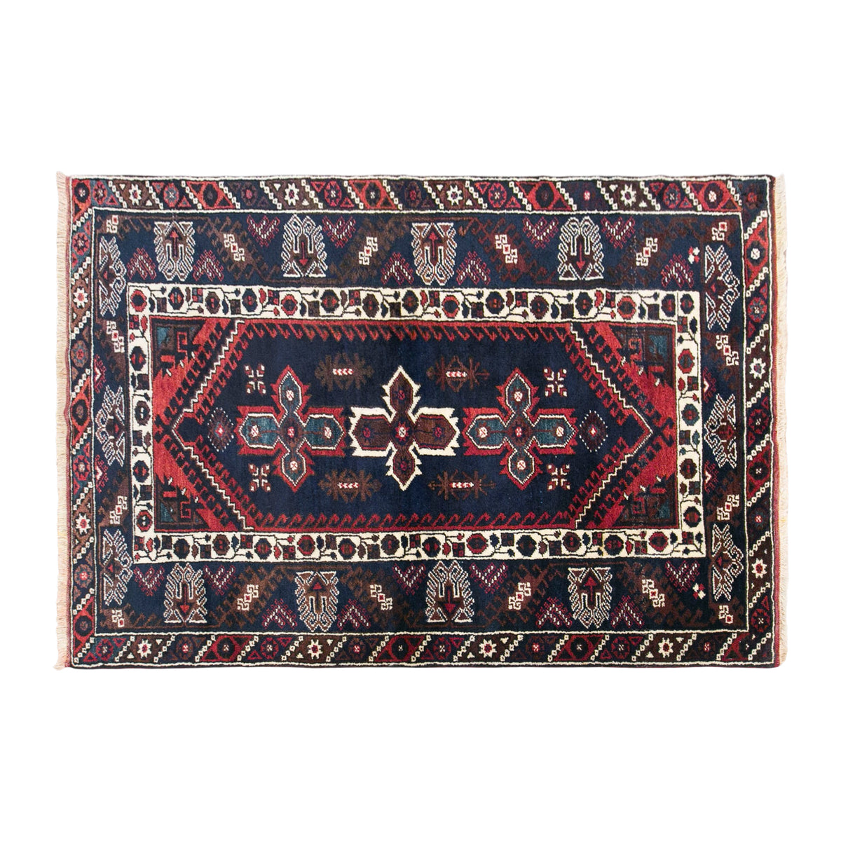 Vintage Dosemealti Nomadic Rug, 132 × 200 cm / 4.3 x 6.6 ft Handmade Wool Rug