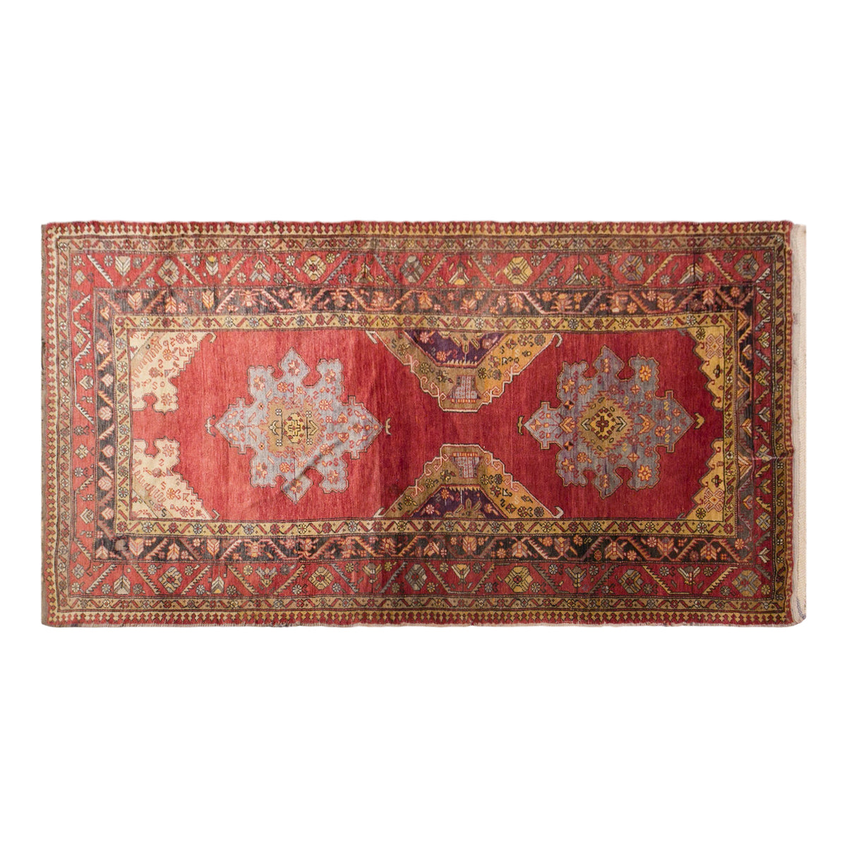 Vintage Konya Rug, 150 × 300 cm / 4.9 x 9.8 ft Rug, Handmade Wool Turkish Rug