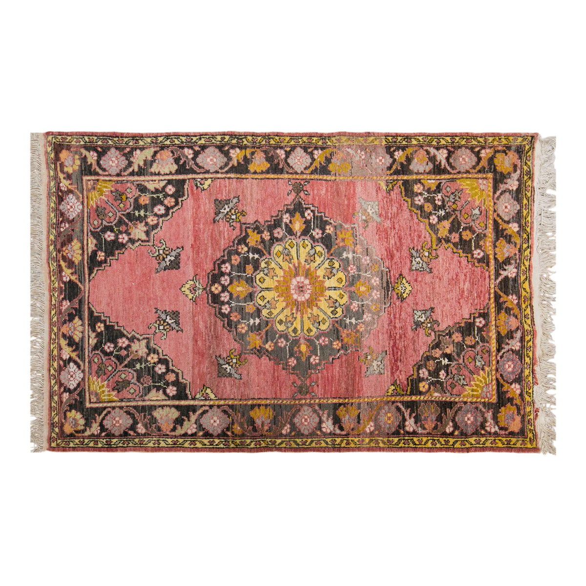 Vintage Konya Sille Rug, 98 × 150 cm / 3.2 x 4.9 ft Handmade Wool Rug
