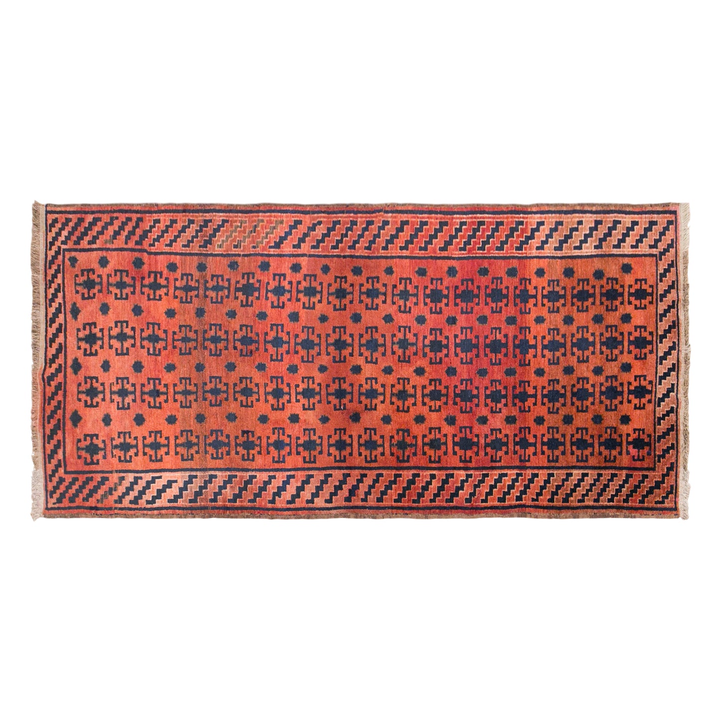 Vintage Kyrgyz Rug, 125 × 285 cm / 4.1 x 9.4 ft Handmade Wool Rug
