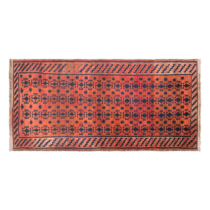 Vintage Kyrgyz Rug, 125 × 285 cm / 4.1 x 9.4 ft Handmade Wool Rug