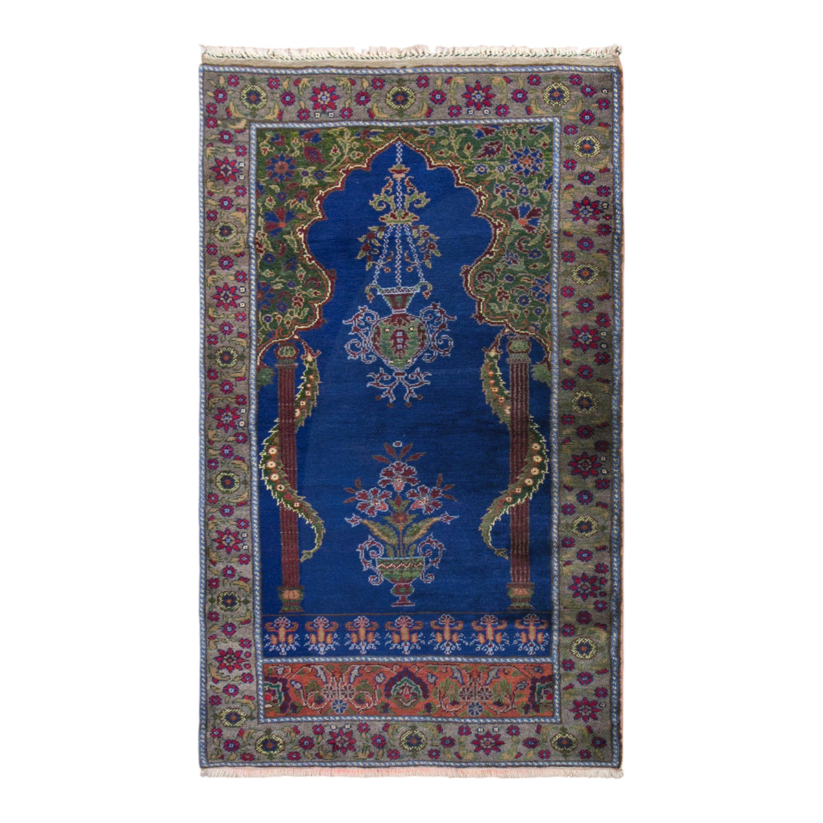 Vintage Konya Prayer Rug, 115 × 200 cm / 3.8 x 6.6 ft Handmade Wool Rug