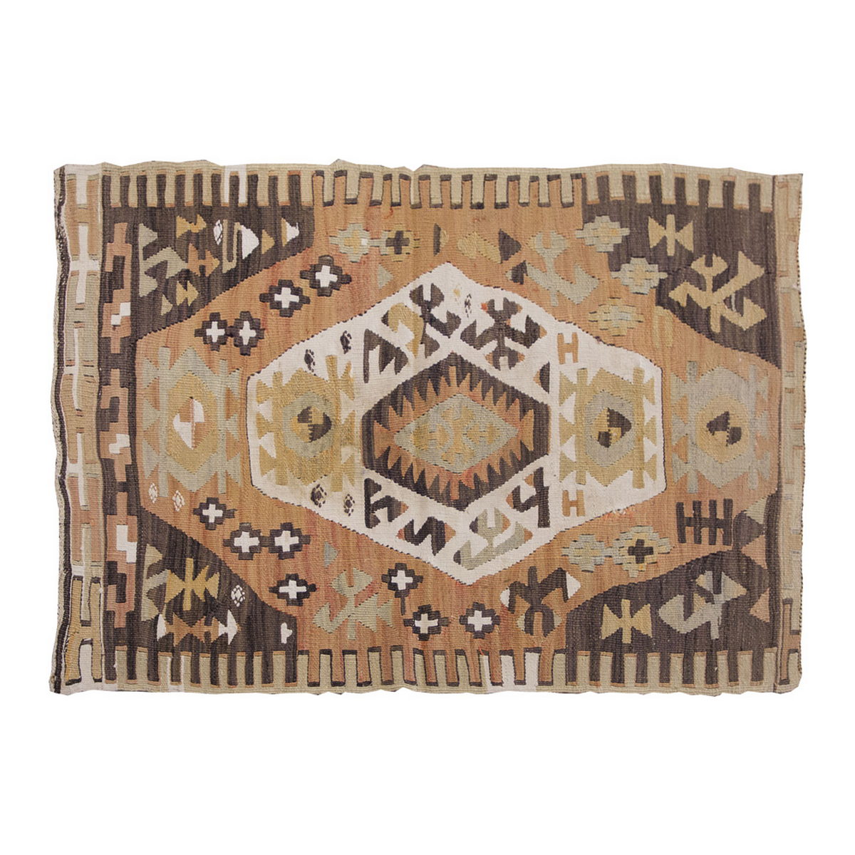 Vintage Kilim Rug,Konya Kilim 2'2" x 3'7" feet 66 x 110 cm