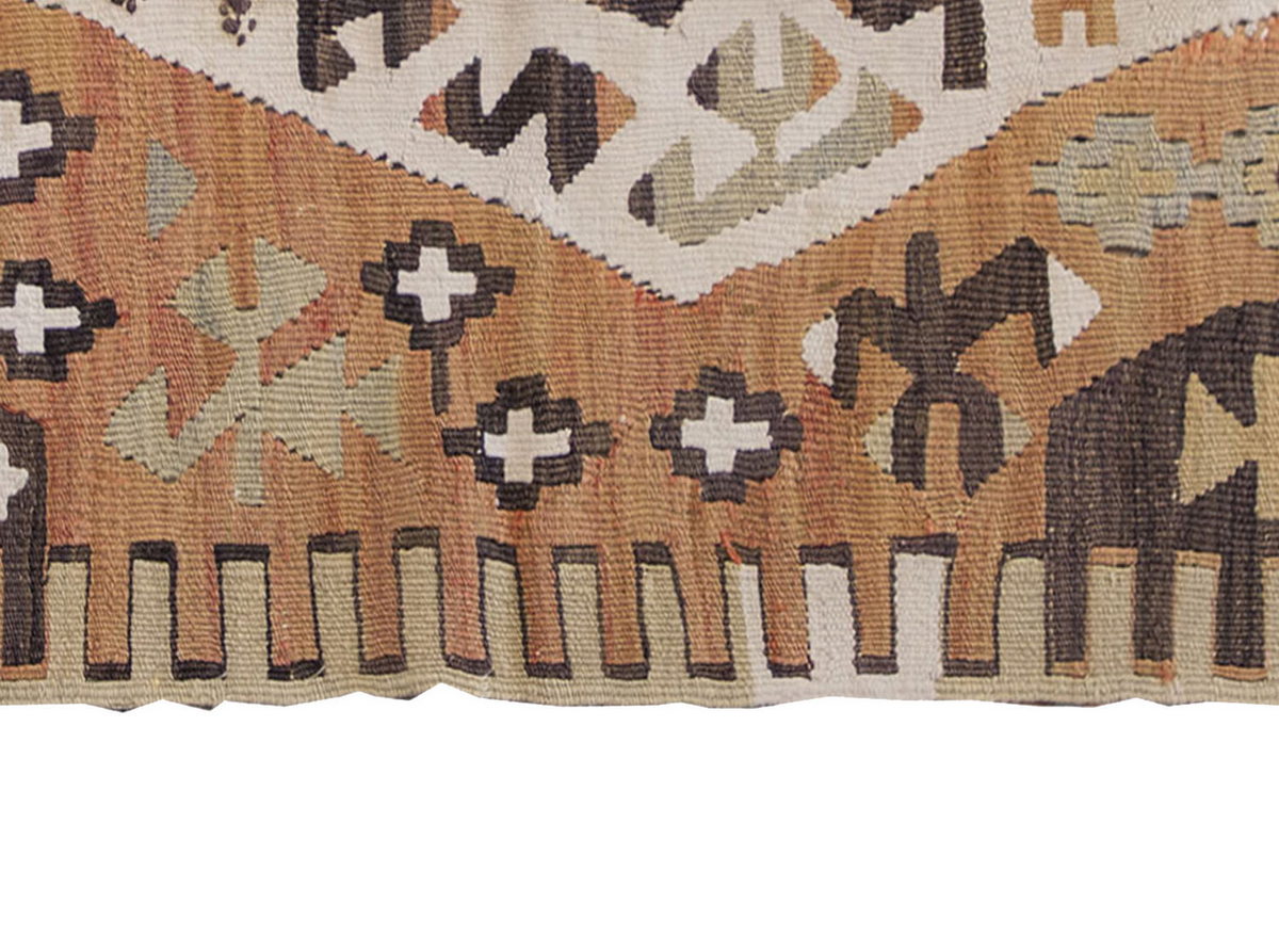 Vintage Kilim Rug,Konya Kilim 2'2" x 3'7" feet 66 x 110 cm