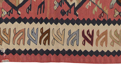 Vintage Kilim Rug,BesarabianKilim 2'4" x 4'6" feet 71 x 137 cm