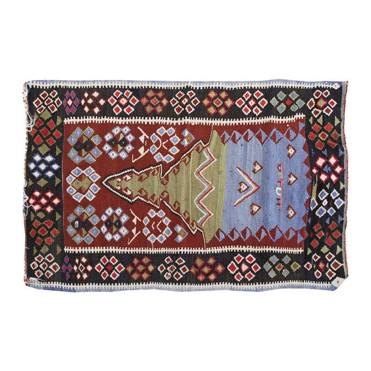 Vintage Kilim Rug,Konya Kilim 2'5" x 4" feet 73 x 118 cm