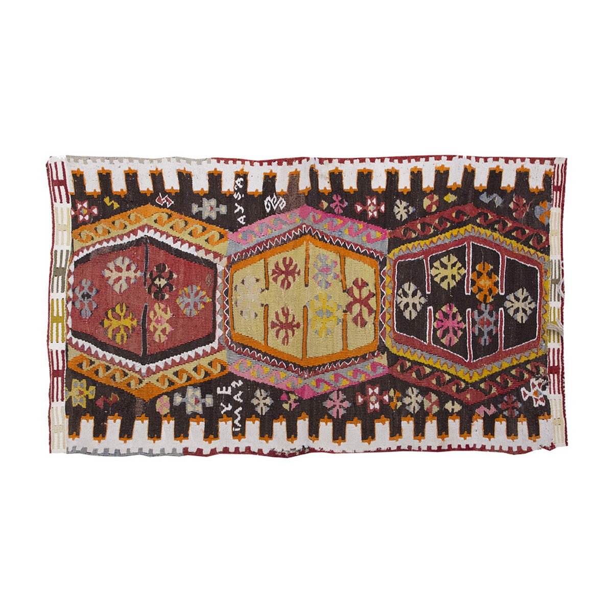 Vintage Kilim Rug,Kırşehir Kilim 2'5" x 4" feet 73 x 123 cm