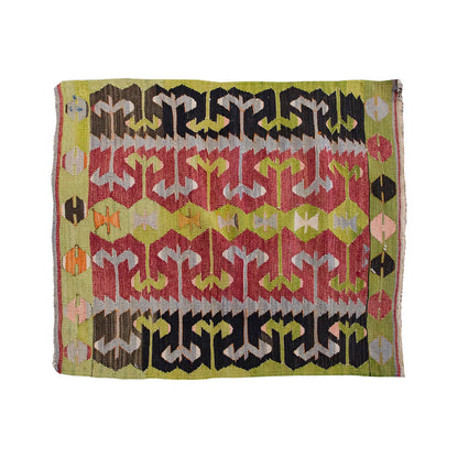 Vintage Kilim Rug,Denizli Kilim 2'6" x 3'3" feet 76 x 100 cm