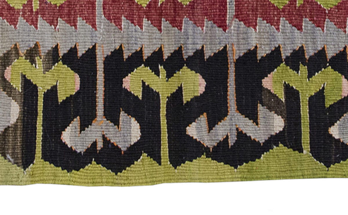 Vintage Kilim Rug,Denizli Kilim 2'6" x 3'3" feet 76 x 100 cm