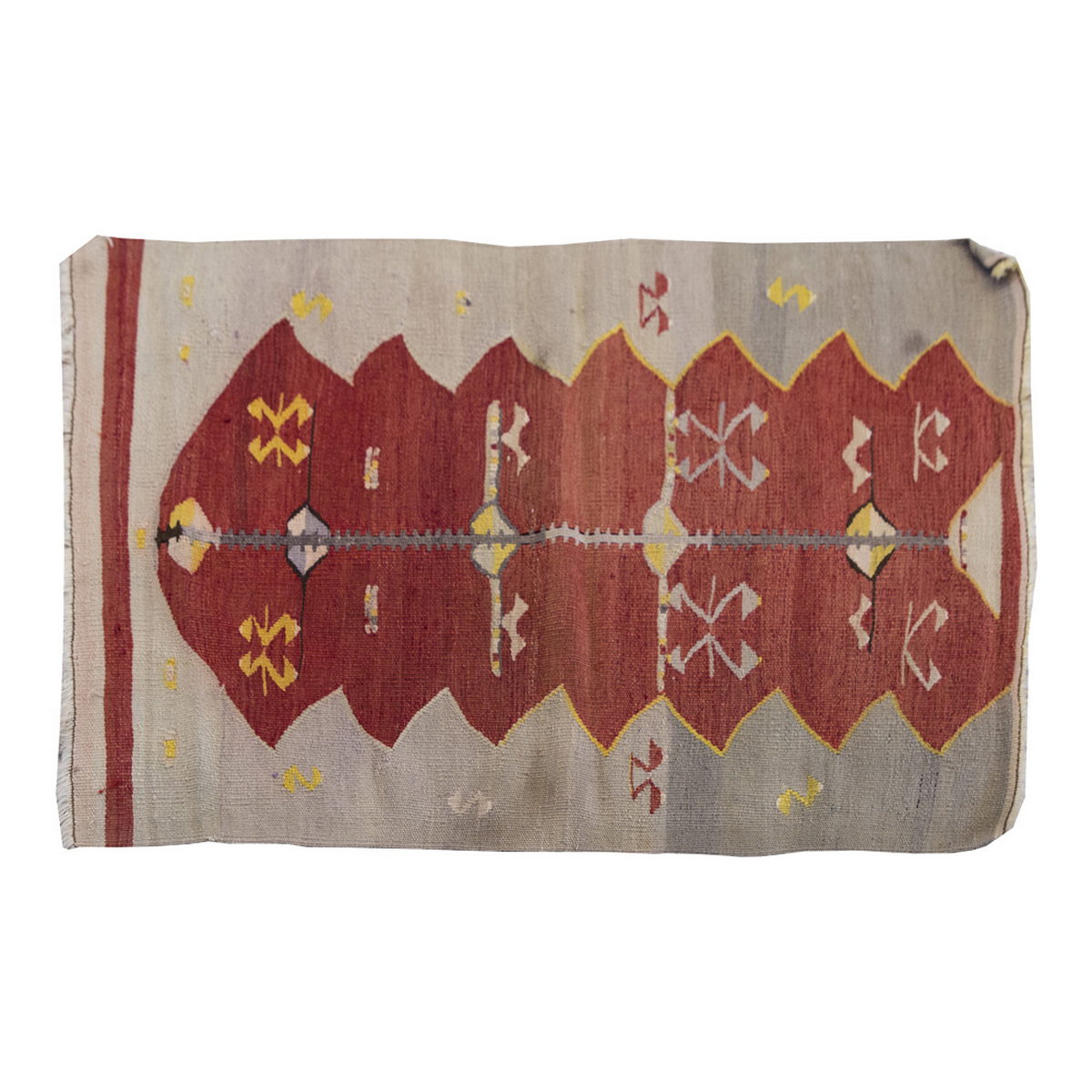 Vintage Kilim Rug,Denizli Kilim 2'7" x 3'8" feet 80 x 113 cm
