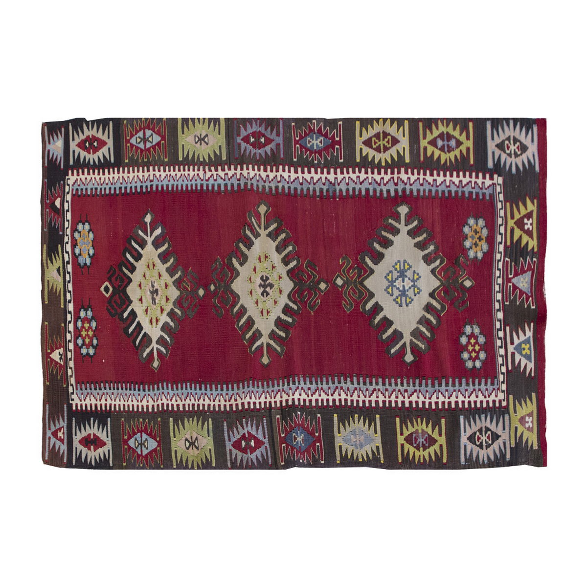 Vintage Kilim Rug,Kayseri Kilim 2'7" x 4'7" feet 78 x 140 cm