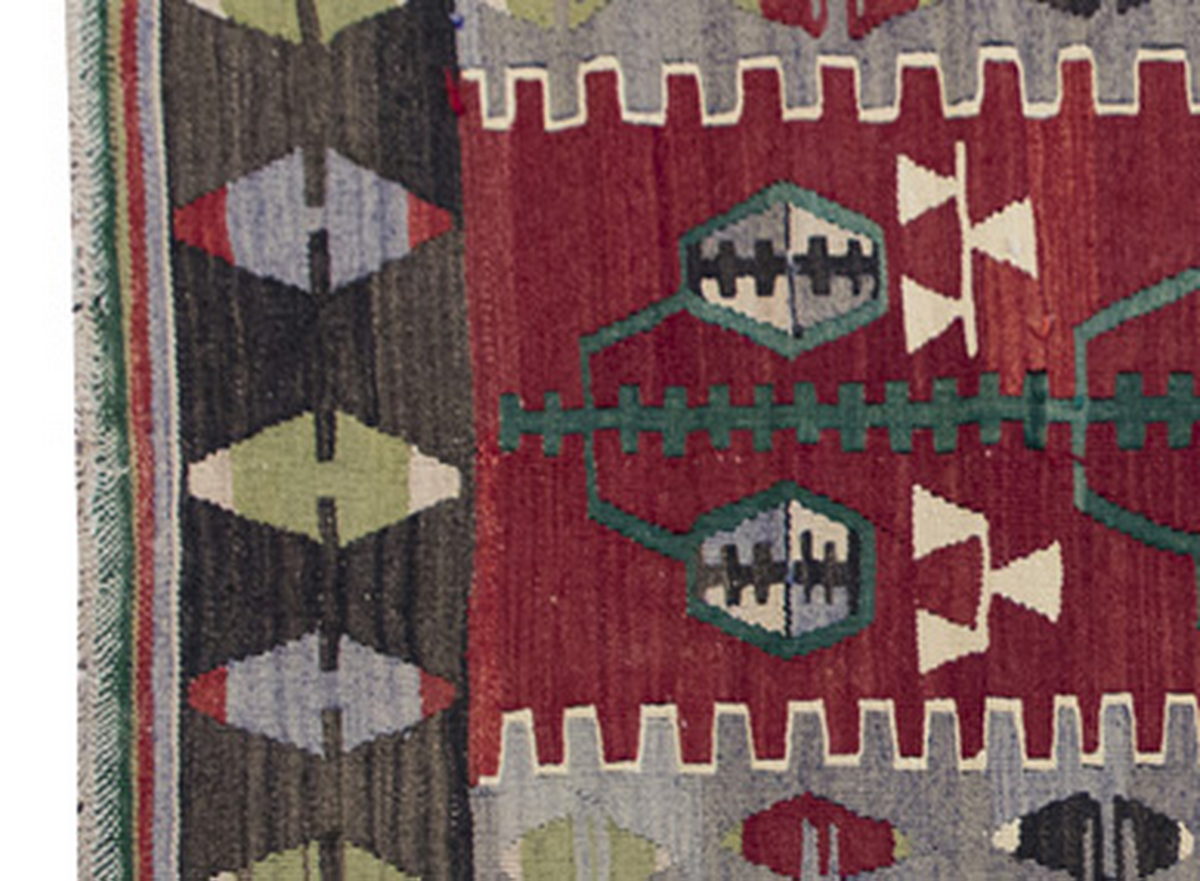 Vintage Kilim Rug,Denizli Kilim 2'8" x 4'5" feet 81 x 135 cm