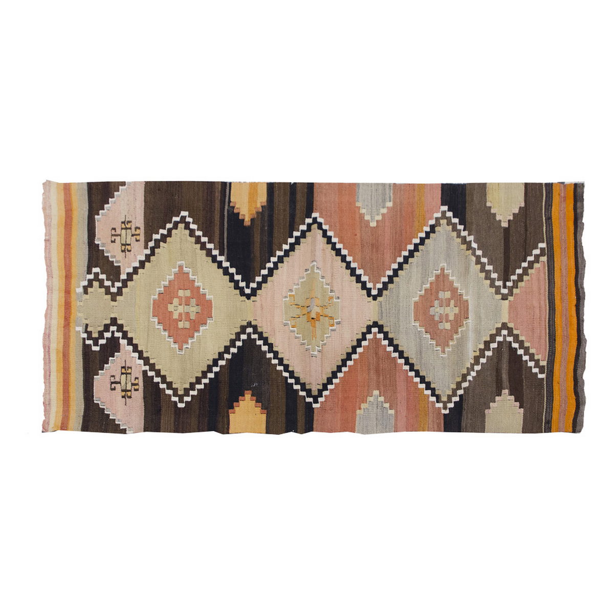 Vintage Kilim Rug, Oushak Area Kilim 2'8" x 5'7" feet 82 x 170 cm
