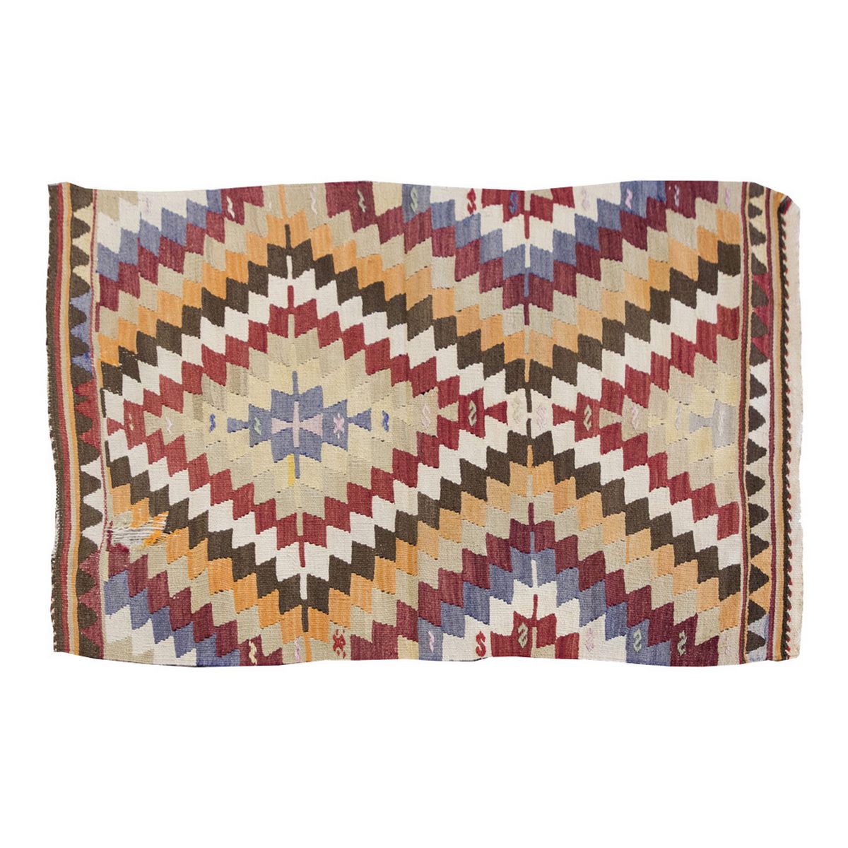 Vintage Kilim Rug,West Part of Turkey Kilim 2'9" x 4'3" feet 85 x 130 cm