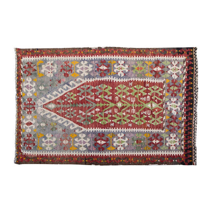 Vintage Denizli Kilim Rug, Oushak Area Kilim 2'9" x 4'7" feet 84 x 140 cm