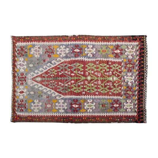 Vintage Denizli Kilim Rug, Oushak Area Kilim 2'9" x 4'7" feet 84 x 140 cm