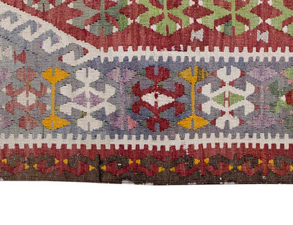 Vintage Denizli Kilim Rug, Oushak Area Kilim 2'9" x 4'7" feet 84 x 140 cm