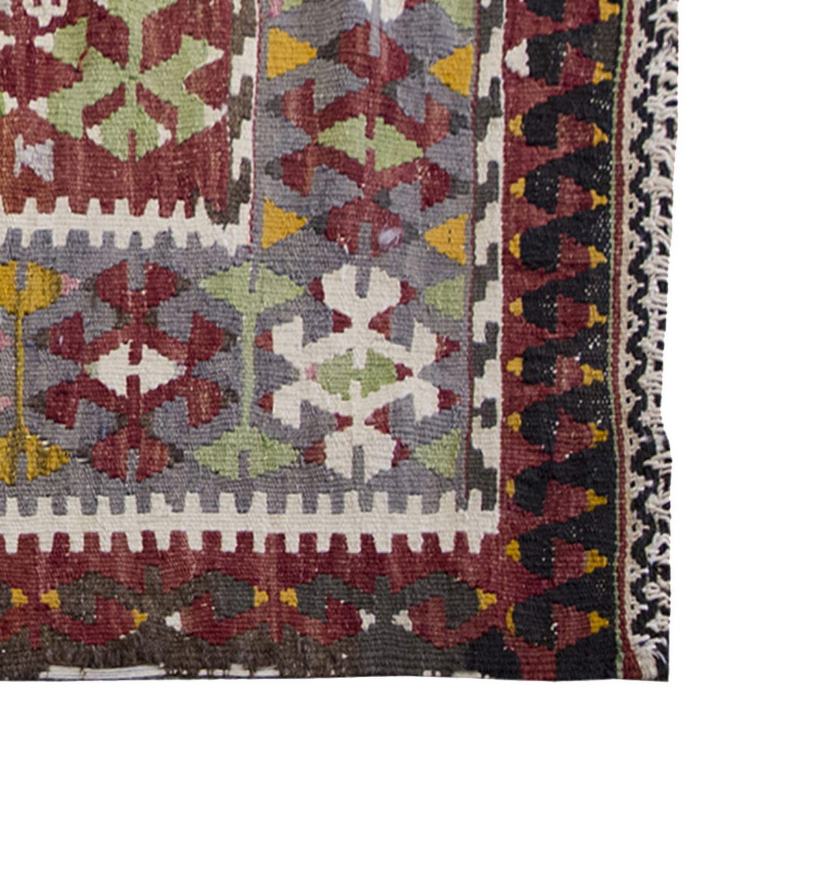 Vintage Denizli Kilim Rug, Oushak Area Kilim 2'9" x 4'7" feet 84 x 140 cm