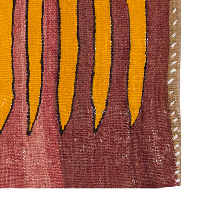 Vintage Milas Bodrum Kilim Rug, South West Part of Turkey  Area Kilim 3" x 3" feet 88 x 88 cm