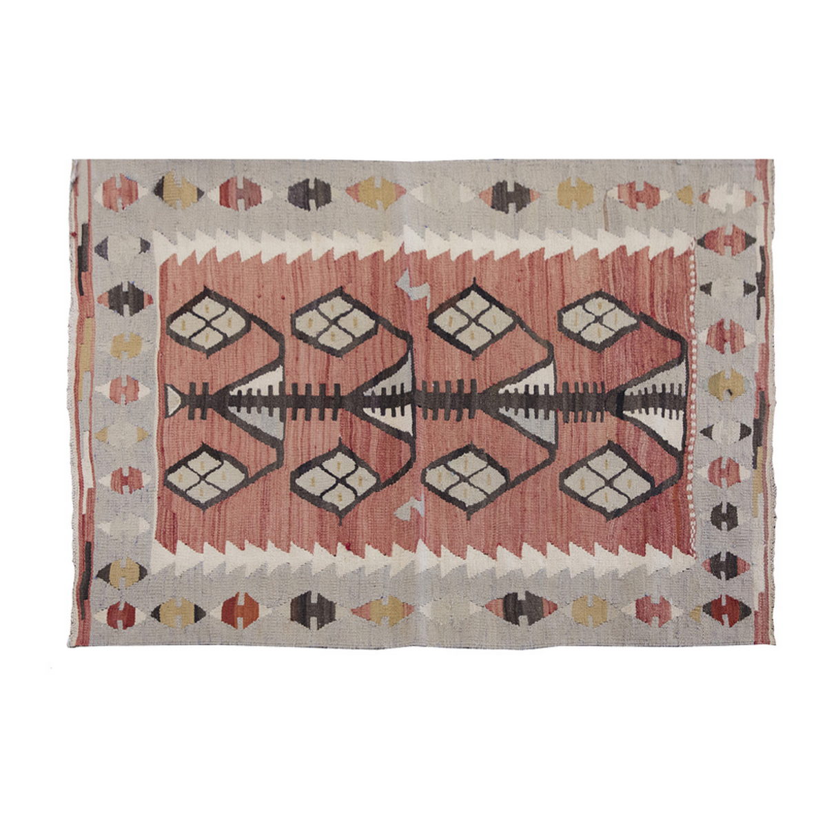 Vintage Kilim Rug,Denizli Kilim 3" x 3'7" feet 90 x 109 cm