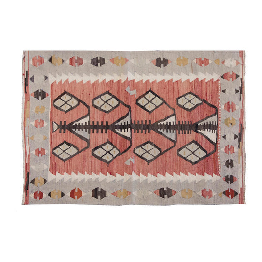 Vintage Kilim Rug,Denizli Kilim 3" x 3'7" feet 90 x 109 cm