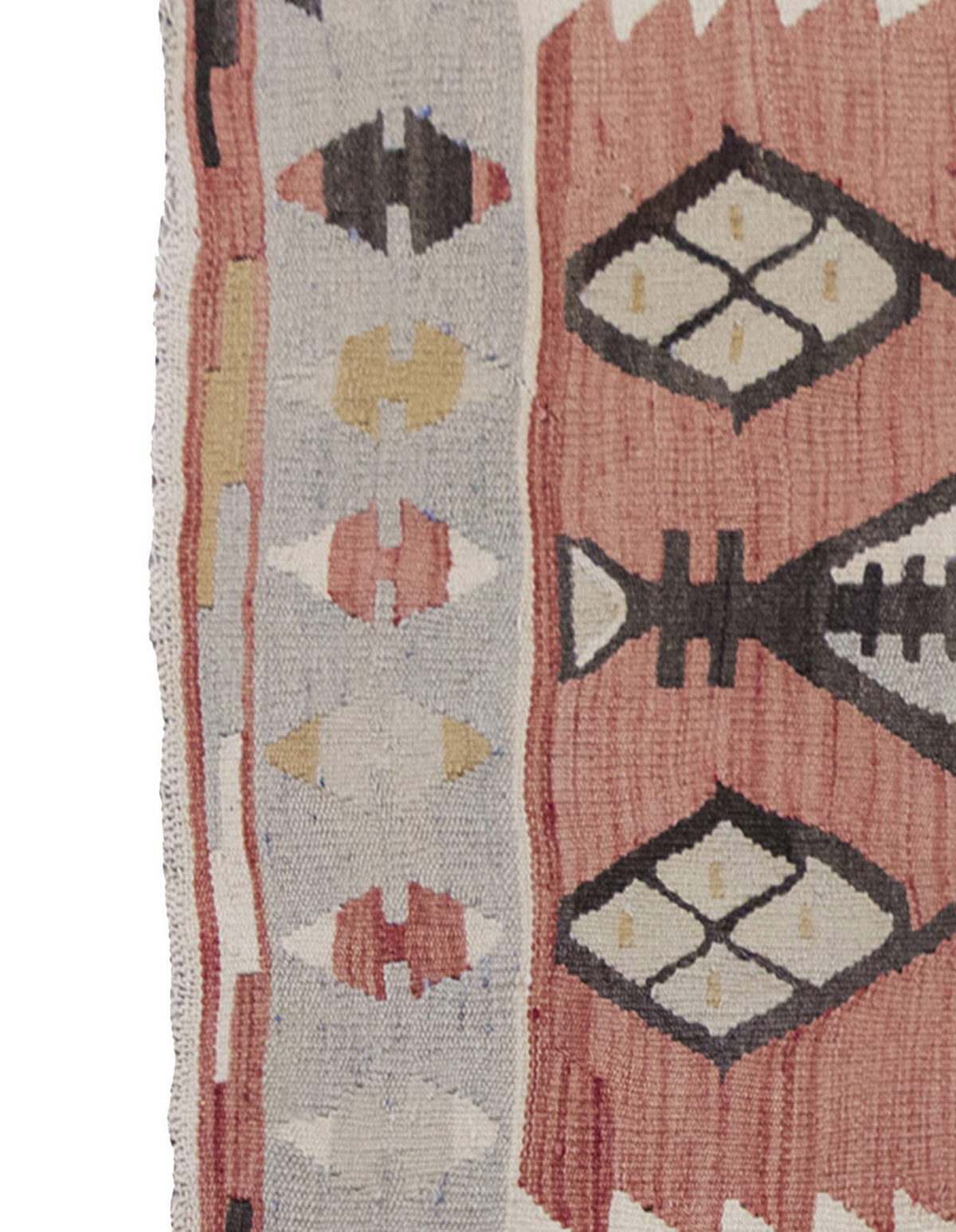 Vintage Kilim Rug,Denizli Kilim 3" x 3'7" feet 90 x 109 cm