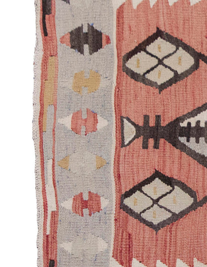 Vintage Kilim Rug,Denizli Kilim 3" x 3'7" feet 90 x 109 cm