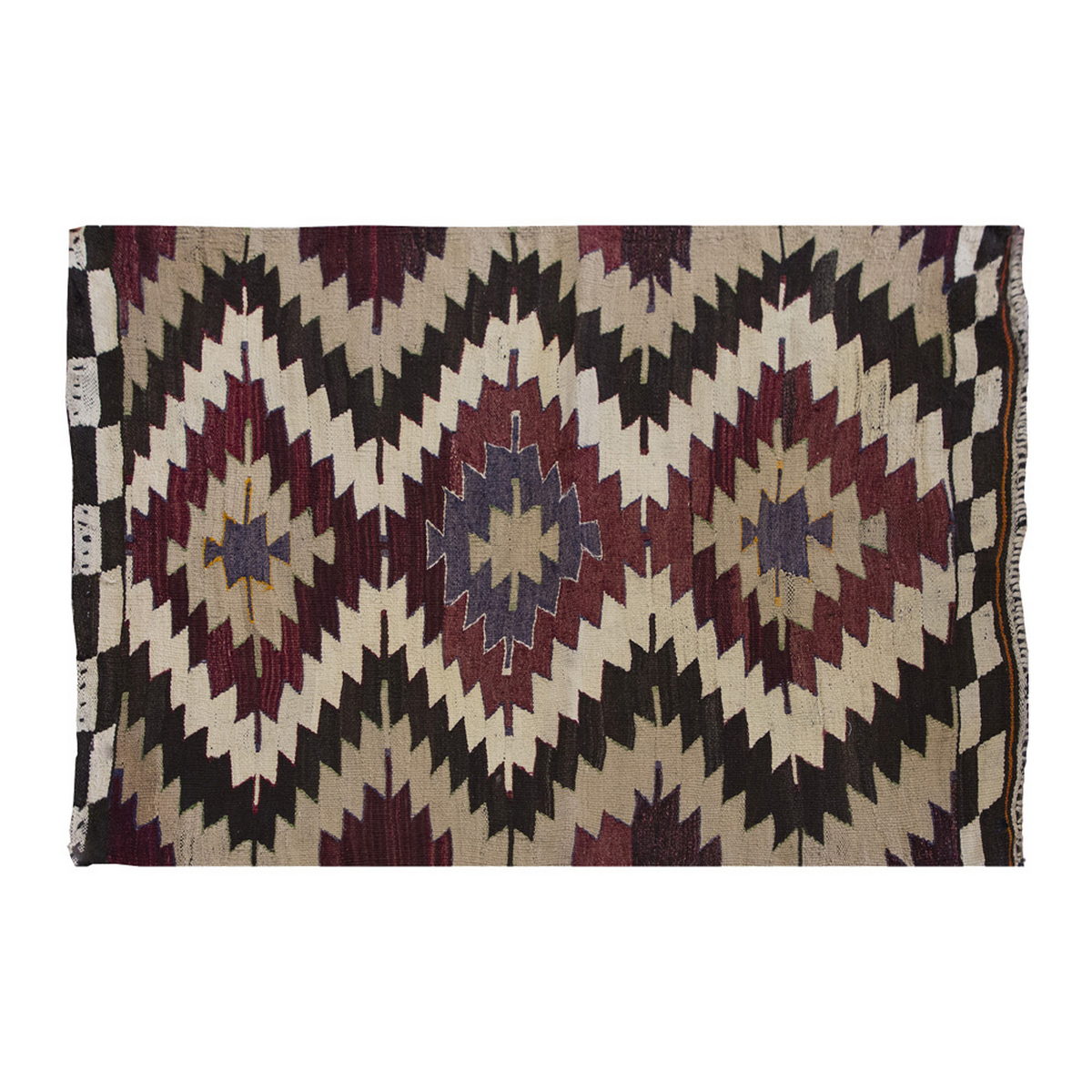 Vintage Milas Kilim Rug, South West Part of Turkey Kilim 3" x 3'9" feet 92 x 115 cm