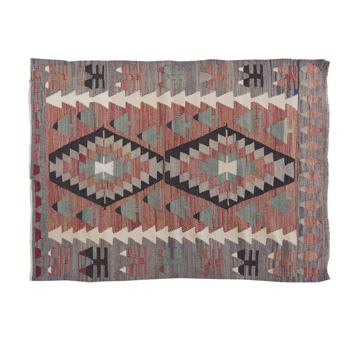 Vintage Kilim Rug,Denizli Kilim 3" x 4'3" feet 90 x 130 cm
