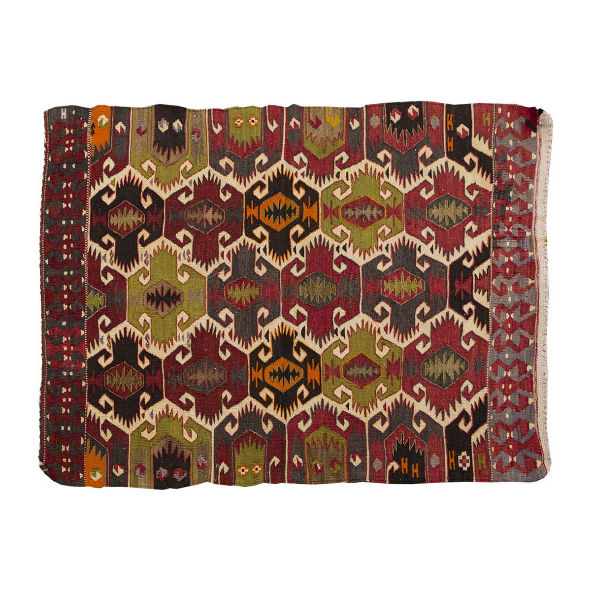 Vintage Kilim Rug,Nomadik Mut Kilim 3" x 4'4" feet 92 x 133 cm