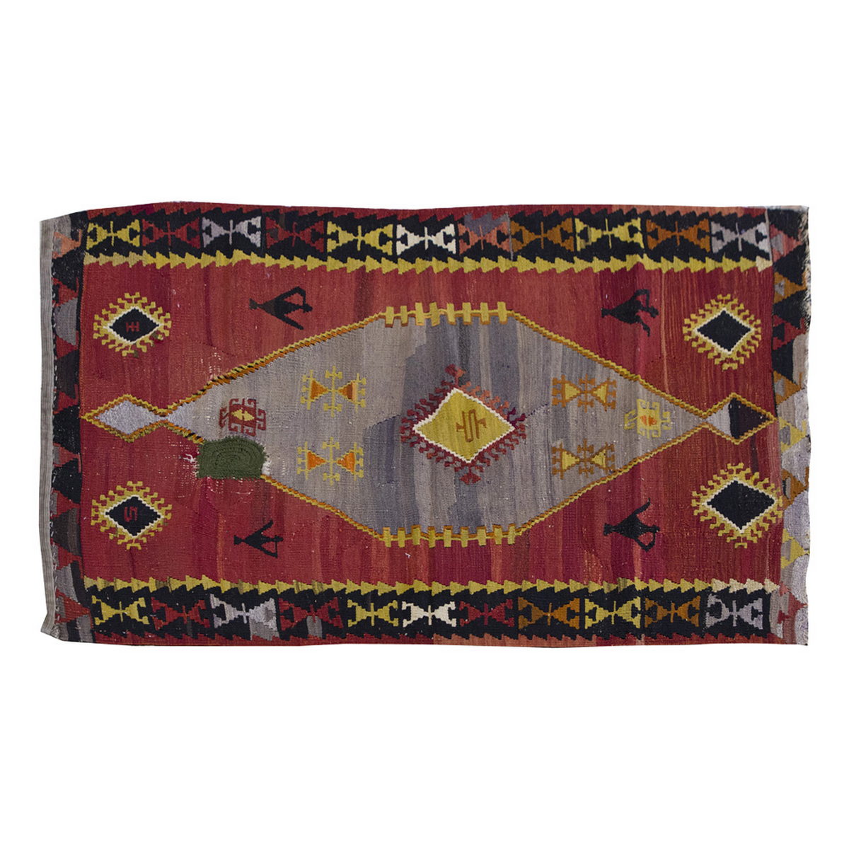 Vintage Kilim Rug,Emirdağ Kilim 3" x 4'6" feet 89 x 138 cm