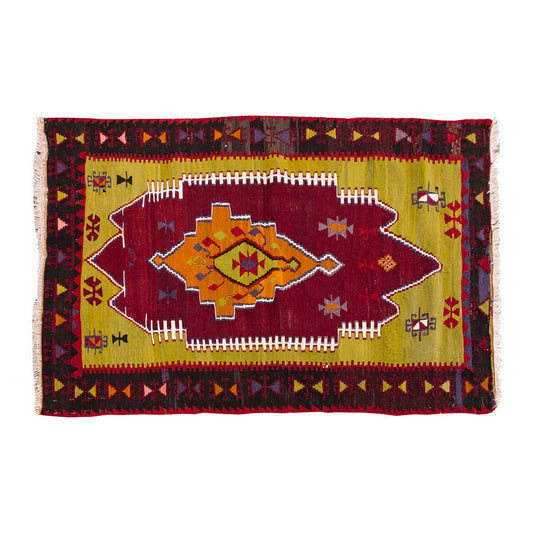 Vintage Kilim Rug,Emirdağ Kilim 3" x 4'7" feet 93 x 140 cm