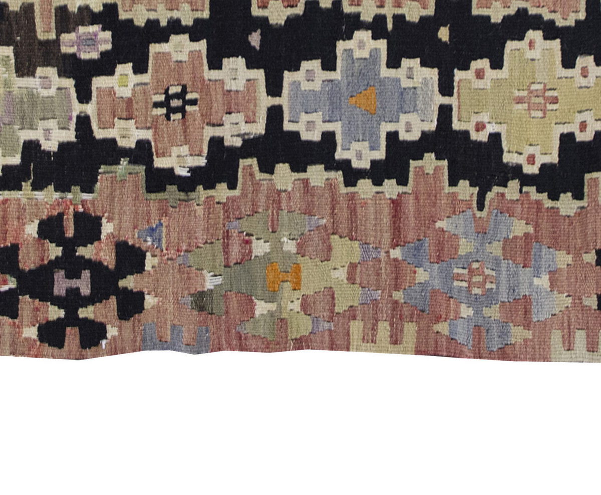 Vintage Denizli Eşme Kilim Rug, West PArt of Turkey Kilim 3" x 5" feet 87 x 150 cm