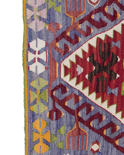 Vintage Denizli Kilim Rug, Oushak Area Kilim 3" x 5" feet 92 x 150 cm