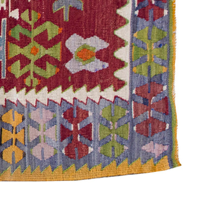Vintage Denizli Kilim Rug, Oushak Area Kilim 3" x 5" feet 92 x 150 cm