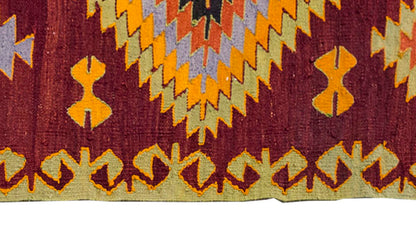 Vintage Kilim Rug,Denizli Kilim 3" x 6" feet 92 x 183 cm
