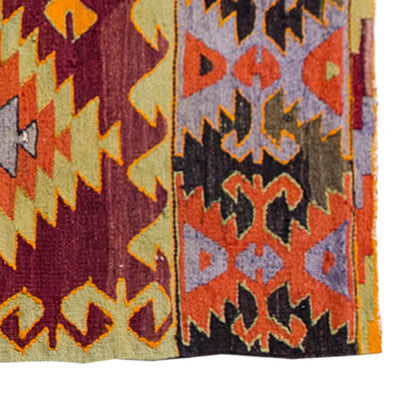 Vintage Kilim Rug,Denizli Kilim 3" x 6" feet 92 x 183 cm