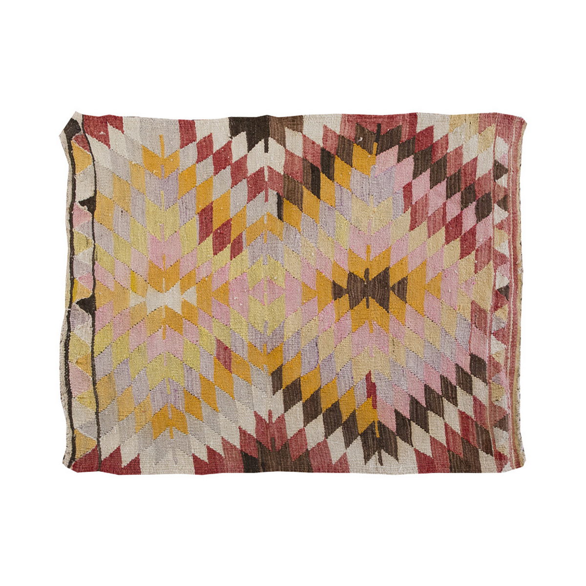 Vintage Kilim Rug,Denizli Kilim 3'1" x 3'9" feet 95 x 115 cm