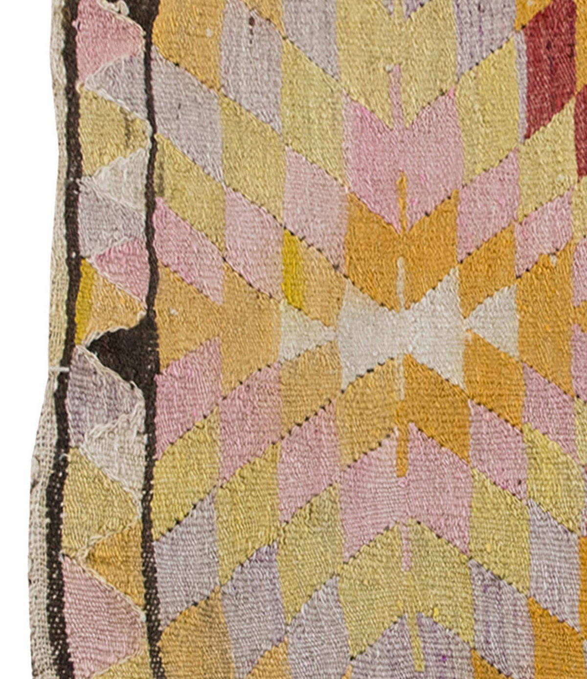 Vintage Kilim Rug,Denizli Kilim 3'1" x 3'9" feet 95 x 115 cm