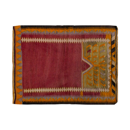 Vintage Kilim Rug,Konya Kilim 3'1" x 4'2" feet 95 x 127 cm