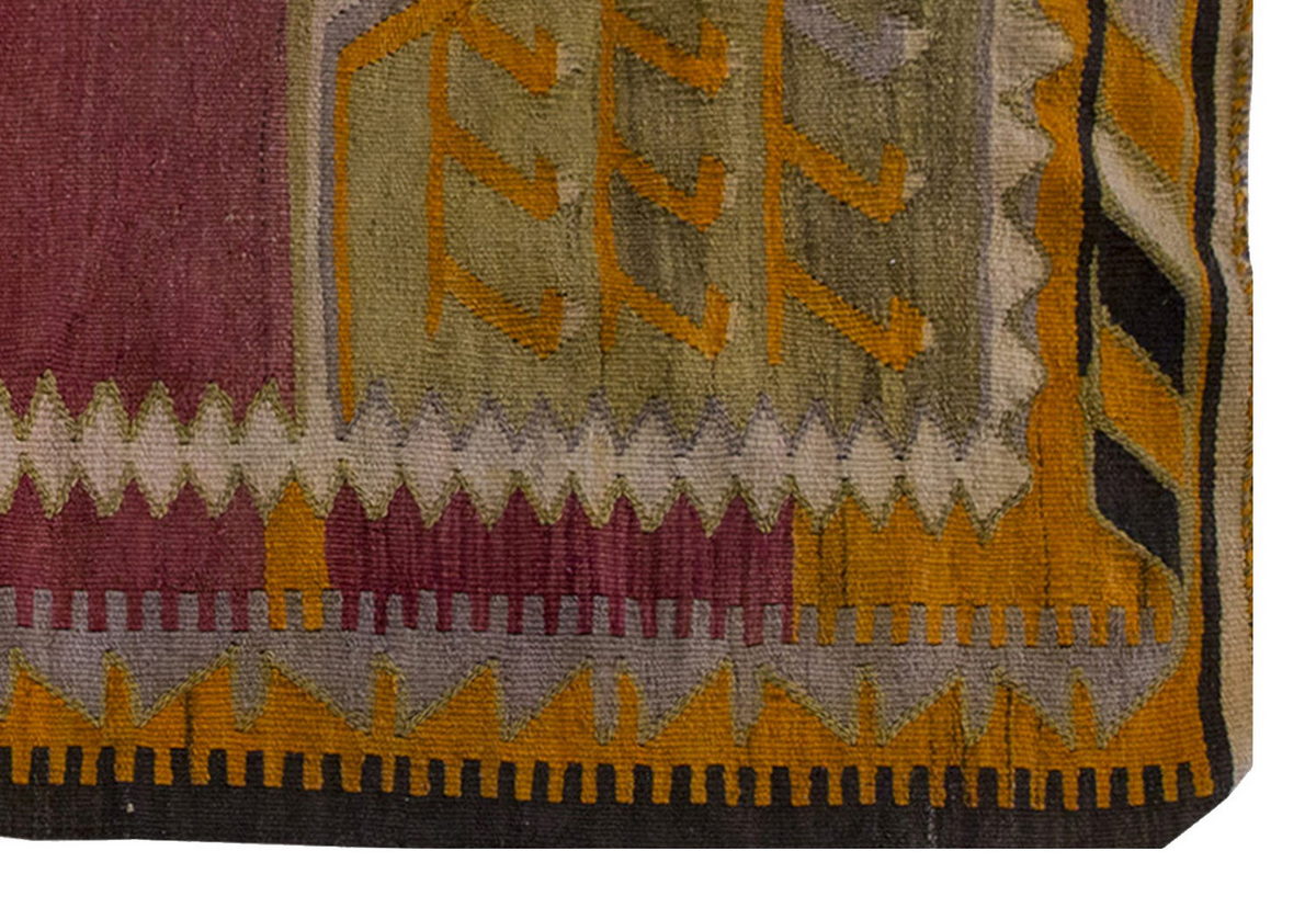 Vintage Kilim Rug,Konya Kilim 3'1" x 4'2" feet 95 x 127 cm